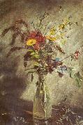 Flowers in a glass vase, study John Constable